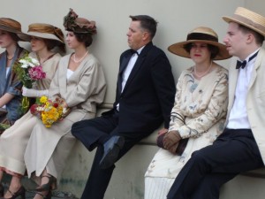 The actors waiting for their scene